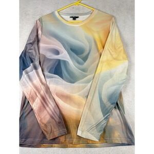 NWOT Abstract Watercolor Long Sleeve‎ Top XL Designed in California